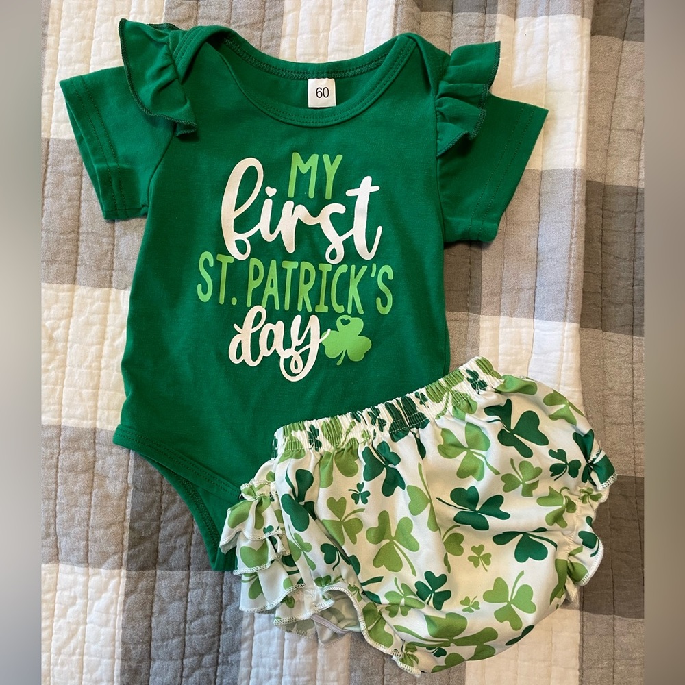 1st St. Patrick’s Day outfit for newborn